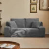 Modern Modular Loveseat Sofa Bed Convertible 2-in-1 Square Upholstered Durable Corduroy Fabric High-Density Foam Apartment Villa
