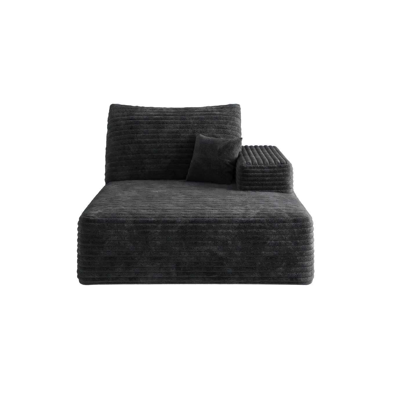 Modern Eco-Friendly Tufted Living Room Corner Sofa-Single Seat Reclining Left Sleeper Black