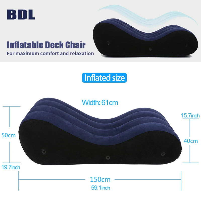 Sofa Inflatable Bench Bed Magic Lounge S-Shape Pillow Furniture for Adults Rest Kids Rest Game Toys Couples-Love Position Aid