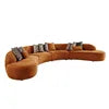 Italian High-End Luxury Modern Designer Curved Sofa Set Convertible and Upholstered for Modern Fashion Living Room Furniture