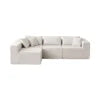 High Compact Multi-seat Luxury Light Gray Flannel Upholstered Sofa Bed Set Modern Sectional Eco-Friendly Apartment Tufted Villa