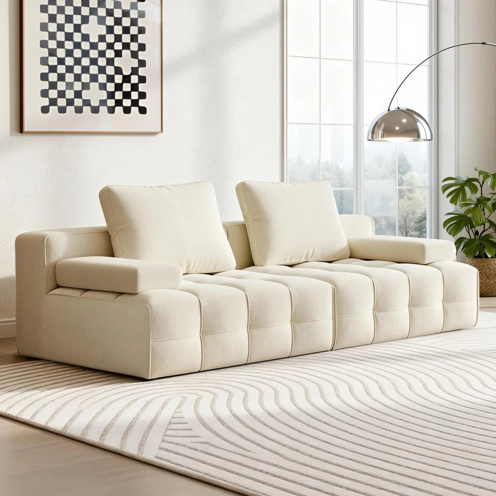 Modern Masculine Style Square Sectional Three Seat Velvet Upholstered Eco-Friendly Inflatable Vacuum Compressed Sofa Reduced
