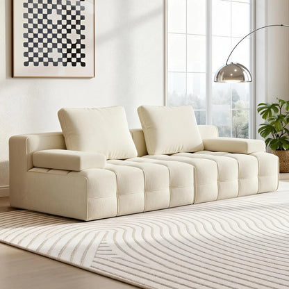 Modern Masculine Style Square Sectional Three Seat Velvet Upholstered Eco-Friendly Inflatable Vacuum Compressed Sofa Reduced
