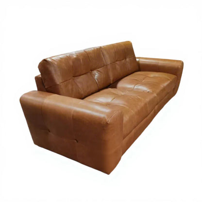 OEM ODM European Villa Retro Vintage Brown Genuine Leather Sectional Sofa Living Room Furniture Modular Premium Leather Sofa Set