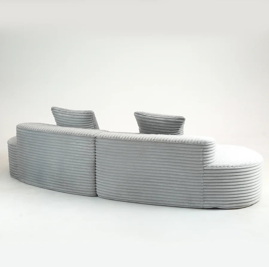 Modern Sectional Sofa Set Moon Bay Sofa with Corduroy Fabric for Apartment & Hotel Use