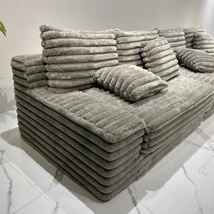 Modern Vacuum Compressed Sofa Plush Corduroy Sectional Sofa Living Room Bedroom Recliner Lazy Sofa Bed