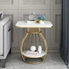 Luxury Modern Minimalist Coffee Table Side Table Made of Sintered Stone with Metal Frame for Home Office School for Dining Park