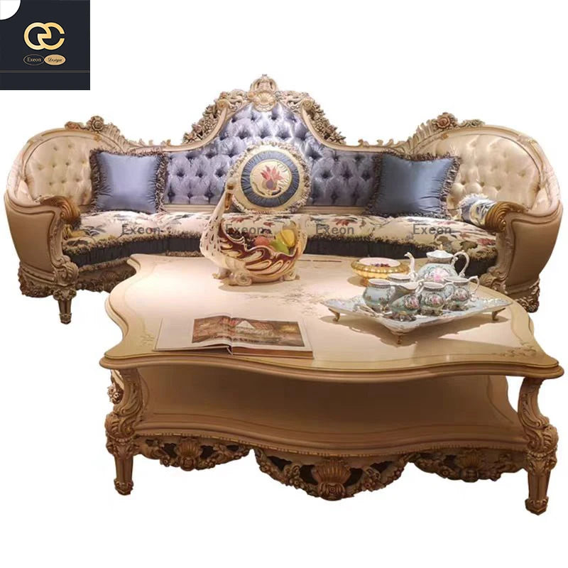 High-end Aristocrat Luxury European Style Household Fabric Living Room Design Combination Sofa