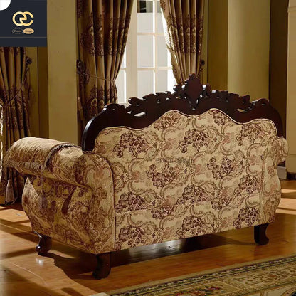 2025 Luxury European Classical Design Carved Sofa High Quality Luxury Living Room Combination Villa Upholstered New Style Cloth