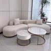 Italian-Style Light Luxury Cream Sofa Curved Wabi-Sabi Irregular Corner for Large-Sized Living Room Home