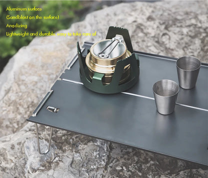 Portable Camping Table, Small Ultralight Folding Table with Aluminum Table Top and Carry Bag, Mini Barbecue Coffee Table