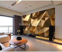 Photo Wallpaper Modern 3D Stereo Golden Geometric Murals Living Room TV Background Wall Decor Self-Adhesive Waterproof Stickers
