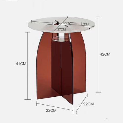 Modern Transparent Acrylic Long Coffee Table with Unique round Design Living Room Furniture with Metal Material