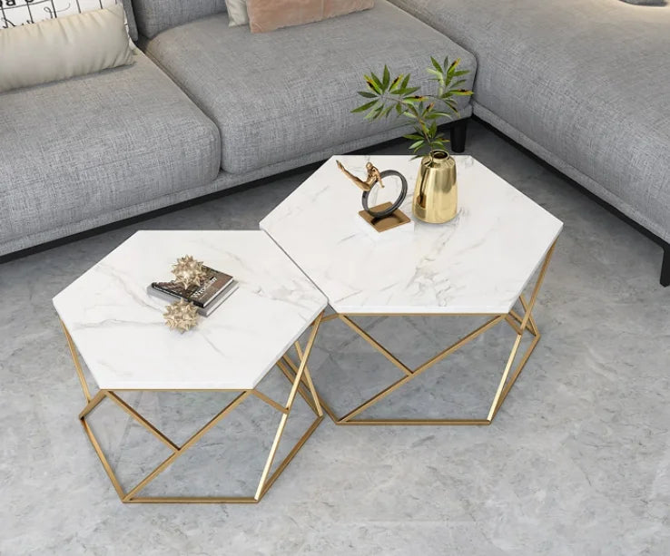Home Furniture Living Room Sets Gold Center Table Luxury Coffee Tables and Tv Stand Modern Marble Coffee Table for Sale