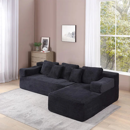Modern Minimalist Lazy Sofa with Compressible Italian High-density Foam Compact Modular Living Room Sofa Set for Small Spaces