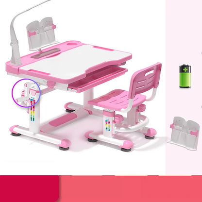 Adjustable Table Top Angle Children Study Table  Posture Correction Multi-functional Lifting Learning Desk with Bookcase