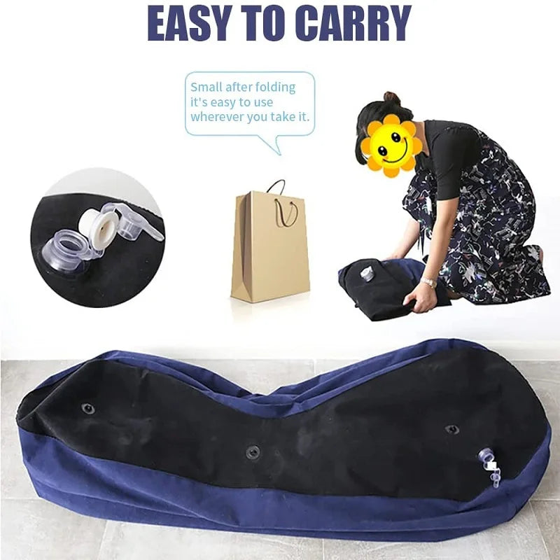 Sofa Inflatable Bench Bed Magic Lounge S-Shape Pillow Furniture for Adults Rest Kids Rest Game Toys Couples-Love Position Aid