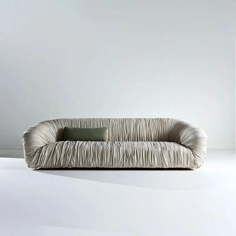 Italian Style Sofa Small Apartment 2.2 Meter Layer Leather Sofa Living Room Light Luxury Furniture