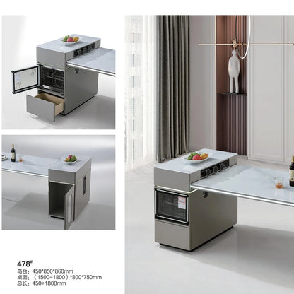 Modern Design Extendable Dining Desk Wooden Panel with 3-4 Drawers for Home Furniture in Hotels and Apartments