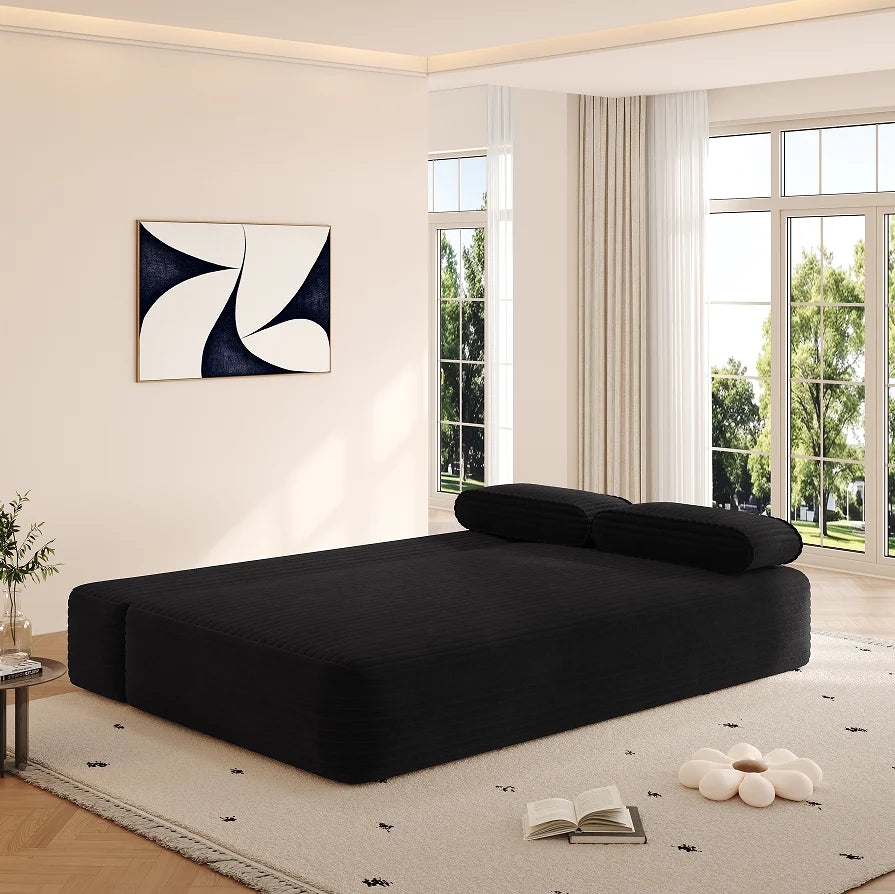 Modular Convertible Sectional Sofa  Upholstered L-Shape Modern Sofa for Living Room Bedroom Apartment No Assembly Required