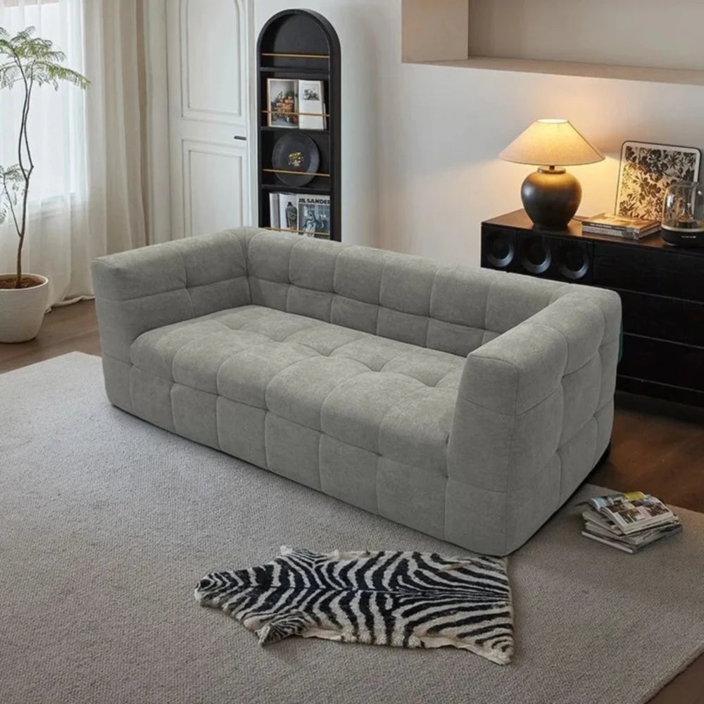 New Business Ideas 2026 Contemporary Square Velvet Upholstered Compressed Sofa Two Seat Space Saving Hotel Apartment Villa