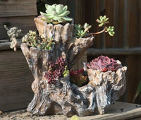 American Broken Root Shape Succulent Resin Flower Pot Outdoor Balcony Furnishing Crafts Garden Villa Vase Ornaments Decoration