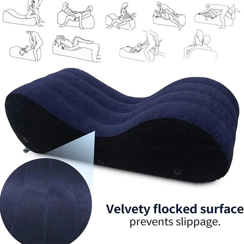Sofa Inflatable Bench Bed Magic Lounge S-Shape Pillow Furniture for Adults Rest Kids Rest Game Toys Couples-Love Position Aid