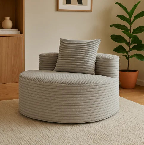 Modern Sectional Sofa Set Moon Bay Sofa with Corduroy Fabric for Apartment & Hotel Use
