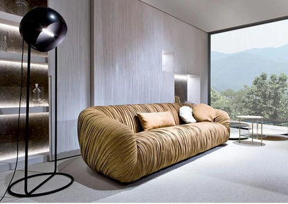Italian Style Sofa Small Apartment 2.2 Meter Layer Leather Sofa Living Room Light Luxury Furniture