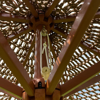 Outdoor Hollow Carved Design Mid Pole Umbrella Fabric Cut Piece Quality Sunshade Chinese Manufacturer Furniture Parasol