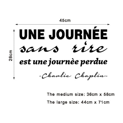 Wall Sticker Journée Sans Rire Est Une Journée Perdue Art Decal Living Room Home Decor Poster French Quote Wall Decor Mural