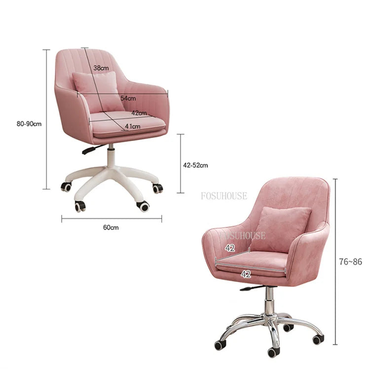 Ergonomic Nordic Office Chair Modern Design with Armrest Soft Cushion Lift Swivel Backrest Computer Chair for Home Conference