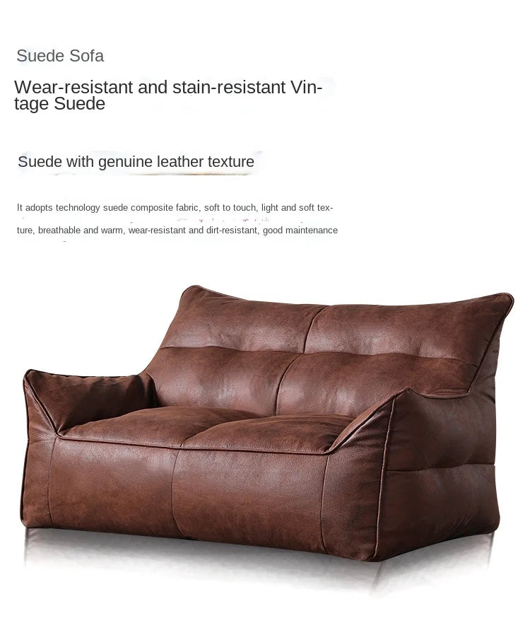 OTAUTAU 3-seat Retro Faux Leather Bean Bag Sofa Cover SF003【No Filler Inside ! You Need To Buy The Filler By Yourself！】