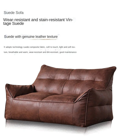 OTAUTAU 3-seat Retro Faux Leather Bean Bag Sofa Cover SF003【No Filler Inside ! You Need To Buy The Filler By Yourself！】