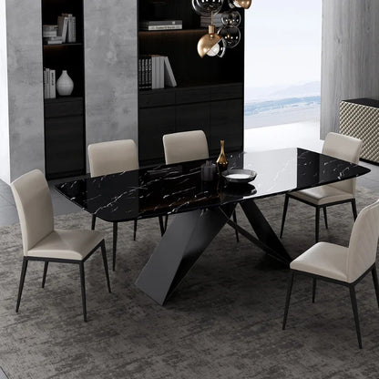 Nordic Modern Luxury Rectangular Dining Table Set Home Use Living Room Furniture