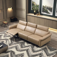 Modern Luxury Import Indoor Leather 3 Seater Adjustable Sectional Electric Recliner Sofa Set Sponge Wood Frame Adjustable Villa