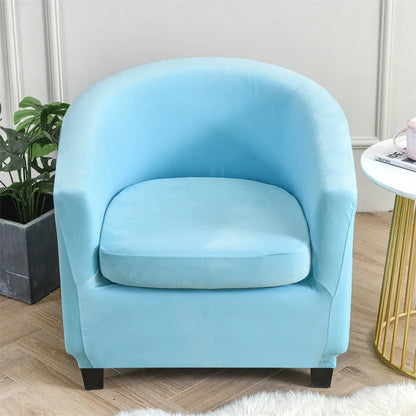 Velvet Arc Seat Sofa Cover Elastic Club Armchairs Covers Living Room Single Seat Tub Couch Slipcovers With Seat Cushion Covers