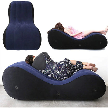 Sofa Inflatable Bench Bed Magic Lounge S-Shape Pillow Furniture for Adults Rest Kids Rest Game Toys Couples-Love Position Aid
