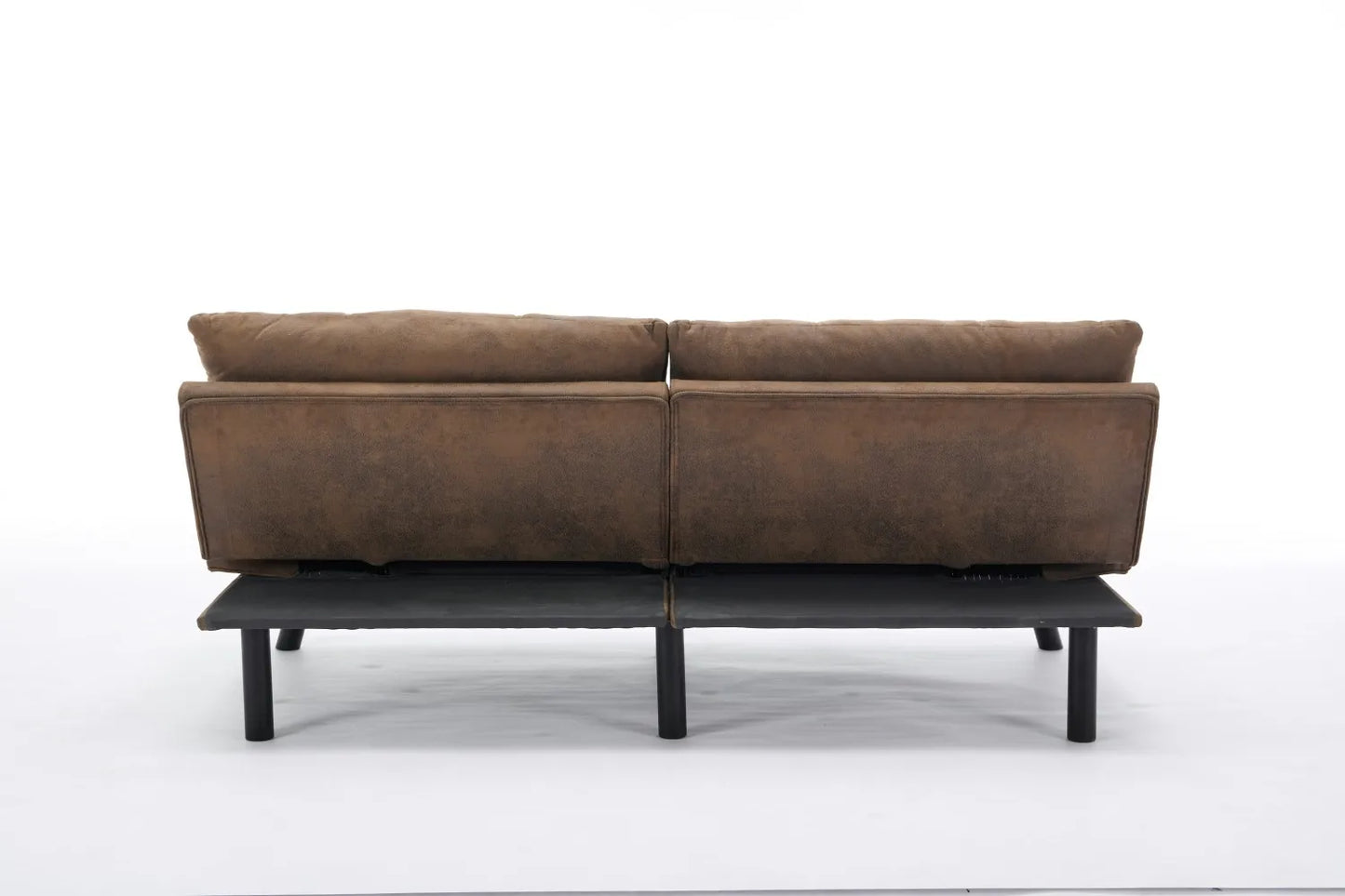 Convertible Folding Sofa Bed 2-Seater Modern Upholstered Sleeper Adjustable Armrests Backrest Modular Space-Saving Twin