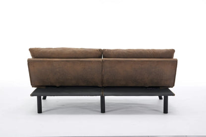 Convertible Folding Sofa Bed 2-Seater Modern Upholstered Sleeper Adjustable Armrests Backrest Modular Space-Saving Twin