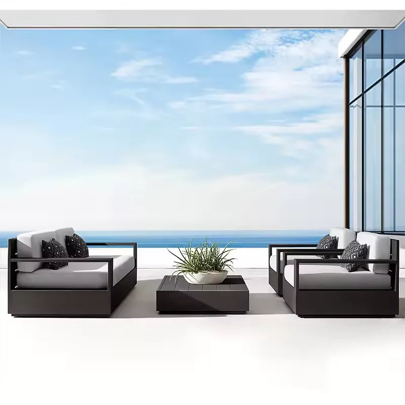 Nordic Outdoor Aluminum Modern Sofa Set Waterproof Garden Patio Furniture with Combined Features for Hotels