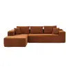 Breathable Sectional Compressed Foam Filled Square Sofa Bed Set Modern Luxury Corner Upholstered Tufted for Living Room