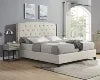 Astral 3-Piece Upholstered Bedroom Set Tufted Wingback Bed With Two Gray Nightstands - Queen Size
