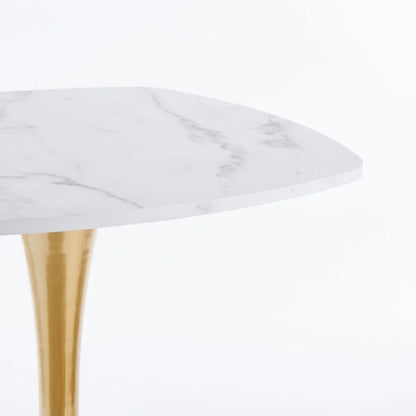 Square Dining Table Marble Top Golden Metal Frame Modern Design Home Furniture 2-4 Persons Small  Apartment