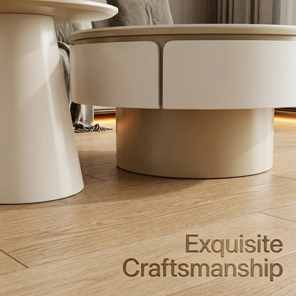Modern Two-piece Design, Coffee Table, Wooden Board, Glossy Paint, Easy to Clean, Durable, Household Living Room Furniture