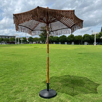 Outdoor Hollow Carved Design Mid Pole Umbrella Fabric Cut Piece Quality Sunshade Chinese Manufacturer Furniture Parasol