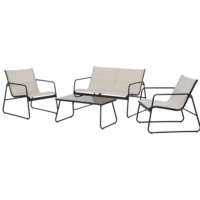 4-piece Durable Modern Comfortable Outdoor Courtyard Furniture Living Room and Garden Sofa Metal Frame 1-year Warranty