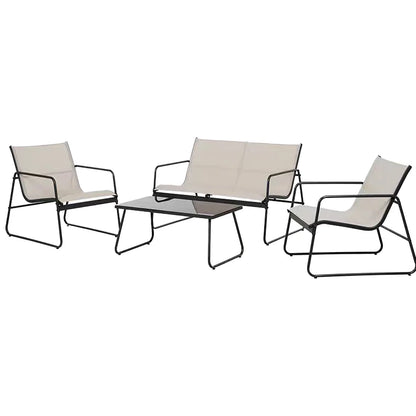 4-piece Durable Modern Comfortable Outdoor Courtyard Furniture Living Room and Garden Sofa Metal Frame 1-year Warranty