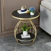 Luxury Modern Minimalist Coffee Table Side Table Made of Sintered Stone with Metal Frame for Home Office School for Dining Park