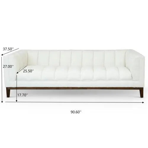 Modern Melissa Mid-Century  3-Seater White Boucle Modern Sofa for Living Room Furniture